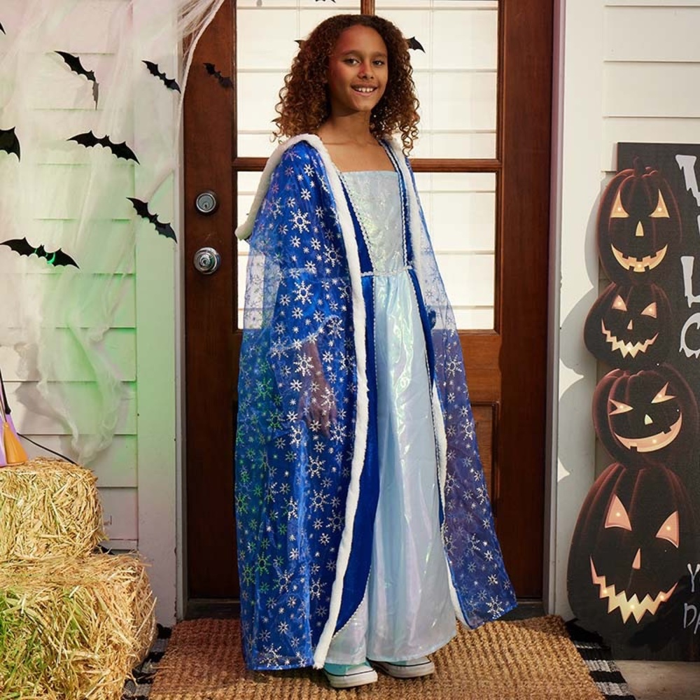 Disney Frozen Elsa Snow Queen Princess Costume Blue Snowflake Size 6/8T